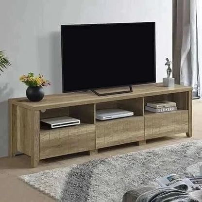 Oak Colour 3 Storage Drawers Entertainment Centre