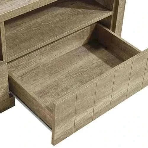 Oak Colour 3 Storage Drawers Entertainment Centre