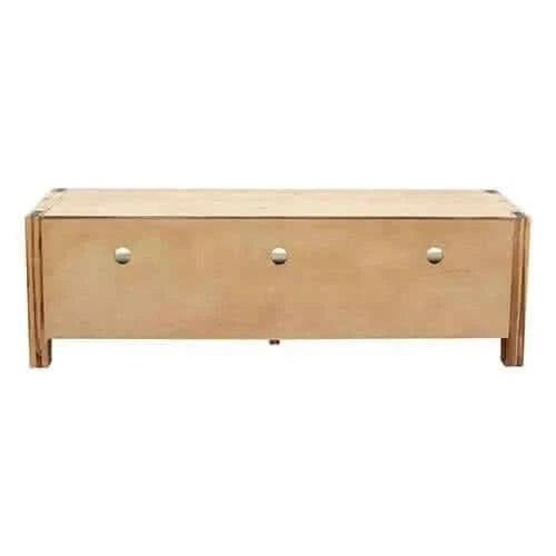 TV Cabinet with 3 Storage Drawers with Shelf Solid Acacia Wooden Frame