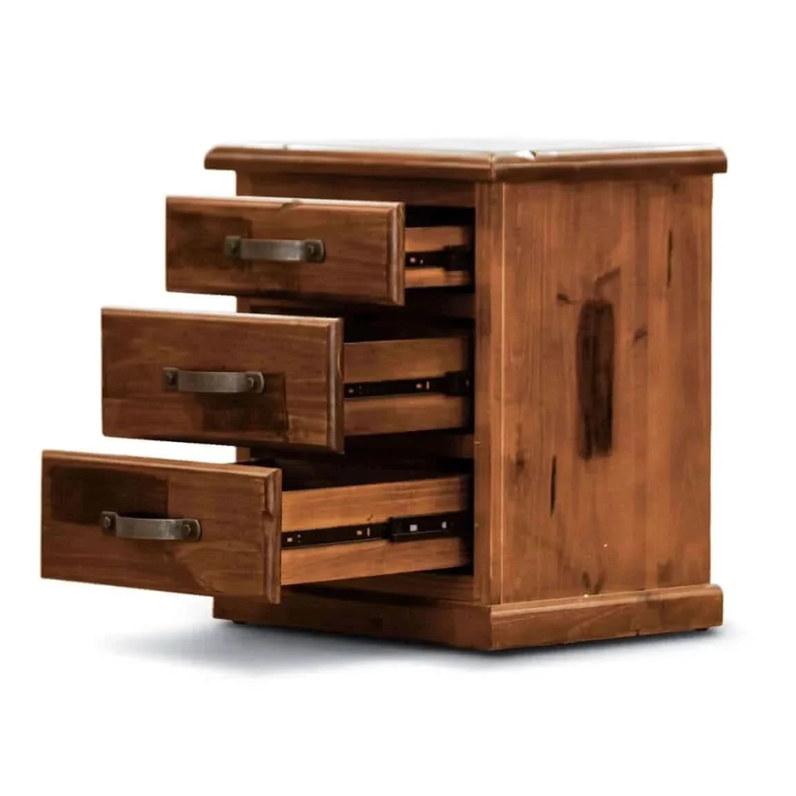 Umber 3 Drawers Storage Cabinet End Table - Dark Brown