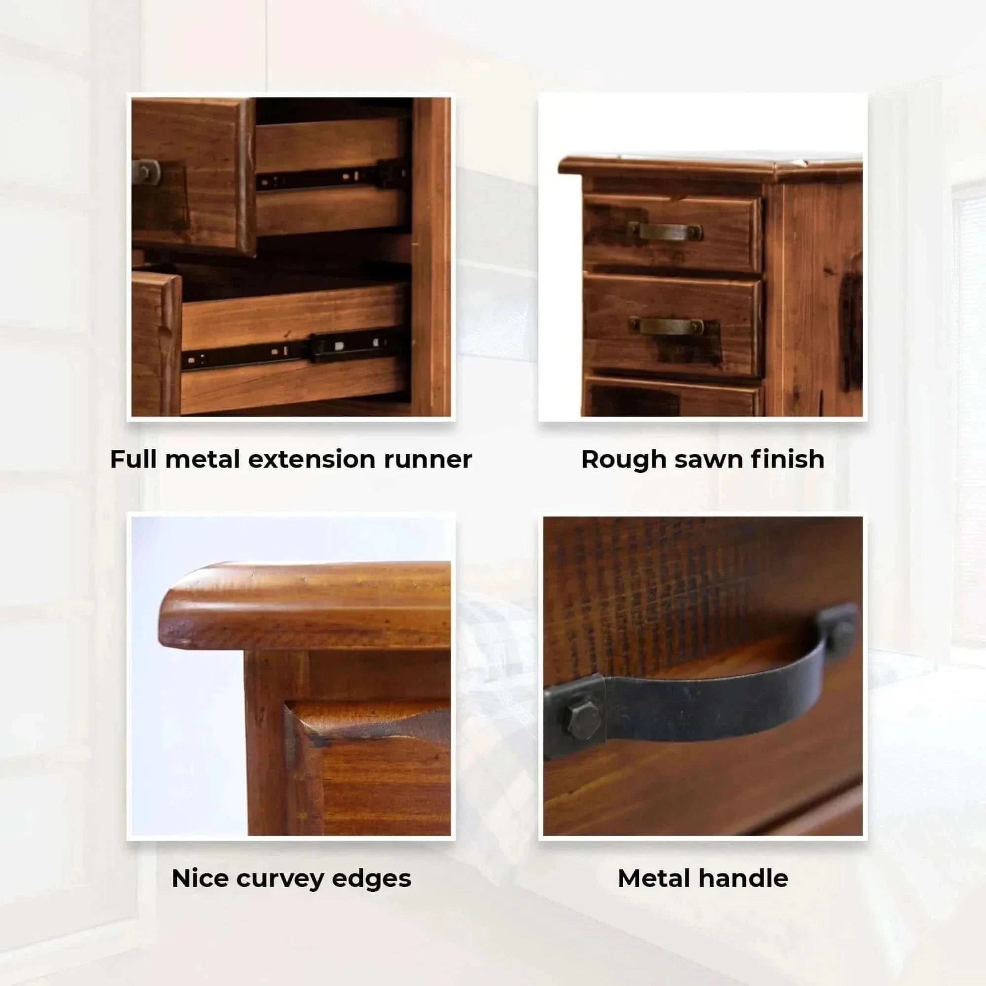 Umber 3 Drawers Storage Cabinet End Table - Dark Brown