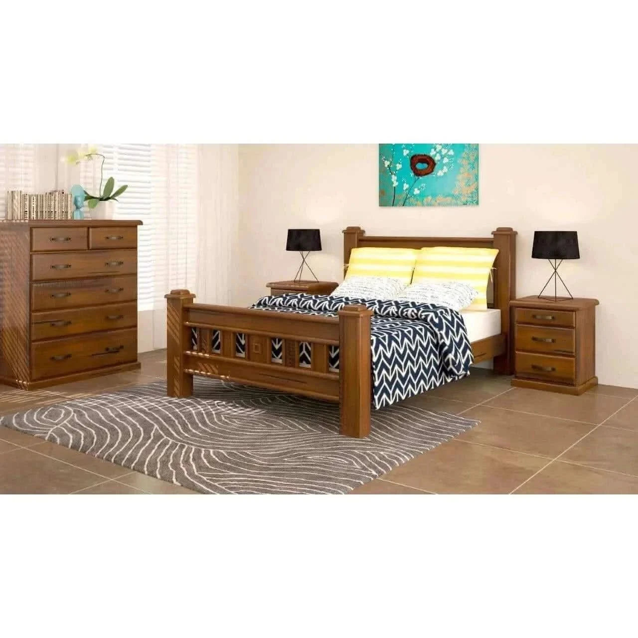 Umber 3 Drawers Storage Cabinet End Table - Dark Brown