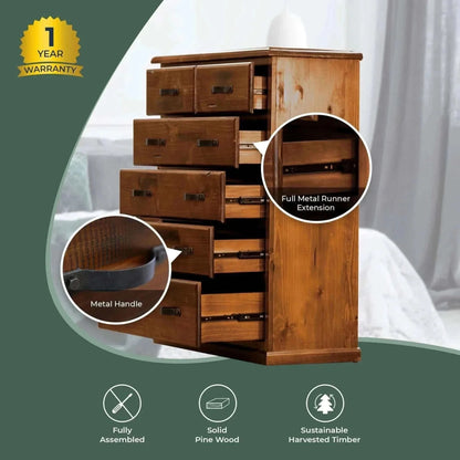 pine chest of drawers