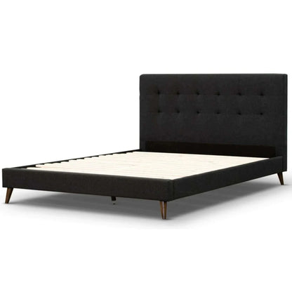 Volga King Single Fabric Upholstered Bed - Charcoal