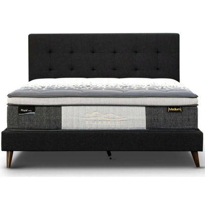 Volga King Single Fabric Upholstered Bed - Charcoal