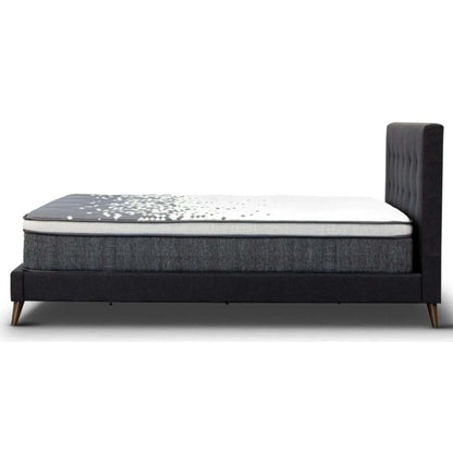 Volga King Single Fabric Upholstered Bed - Charcoal