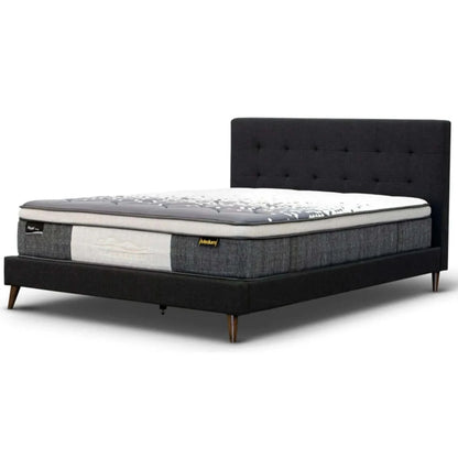 Volga King Single Fabric Upholstered Bed - Charcoal