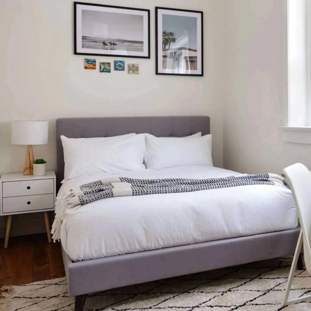 upholstered platform bed queen