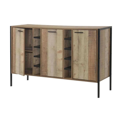 Wine Cabinet with 2 Storage and open Selves Bar Sideboard in Oak Colou