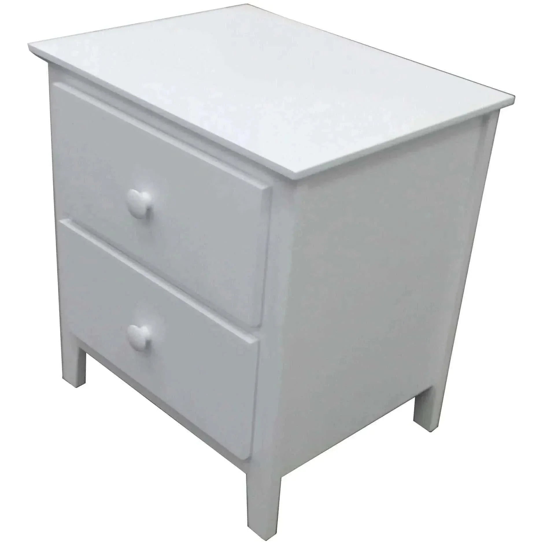 Wisteria 4pc Double Bed Suite Bedside Tallboy Bedroom Set -White