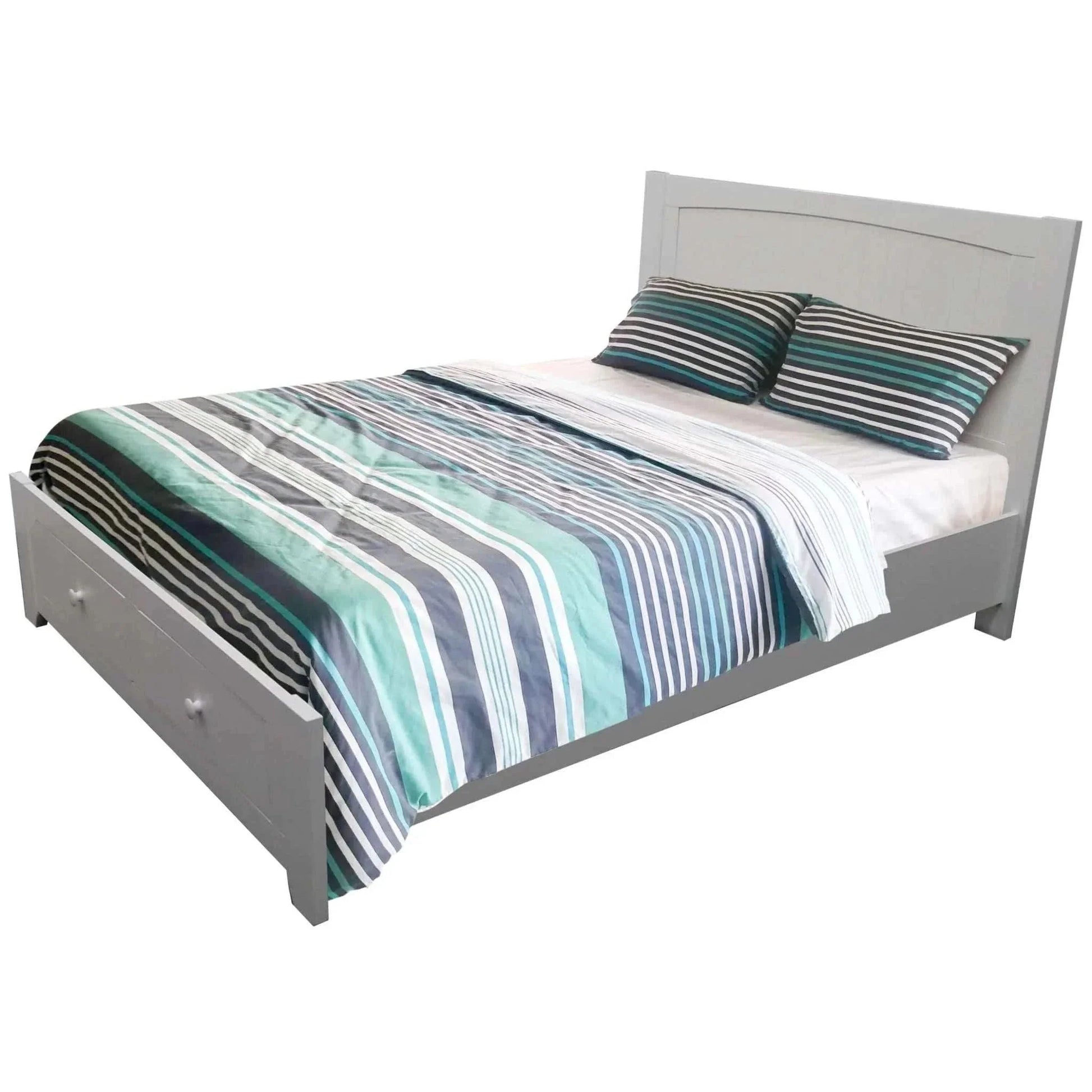Wisteria 4pc Double Bed Suite Bedside Tallboy Bedroom Set -White