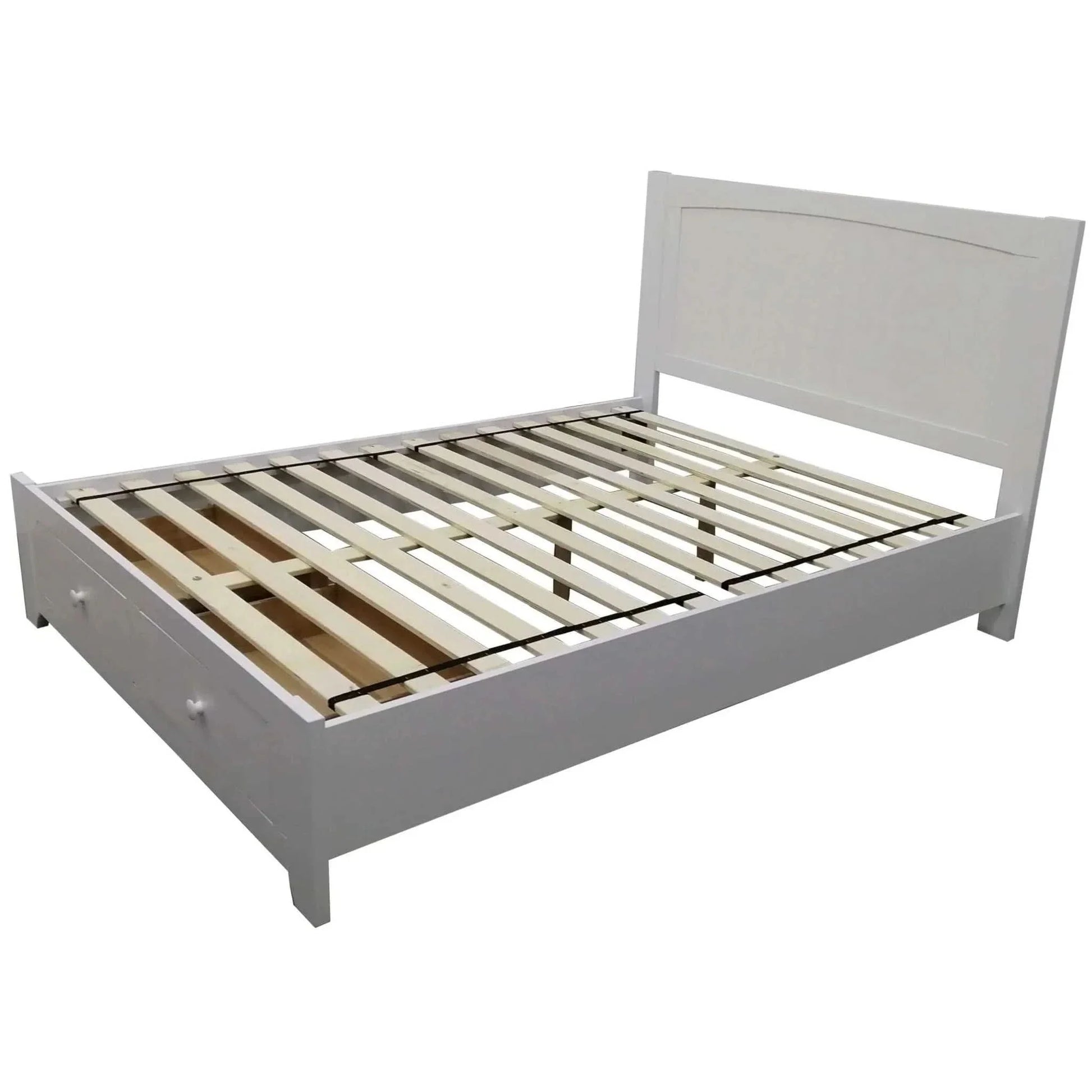 Wisteria 4pc Double Bed Suite Bedside Tallboy Bedroom Set -White