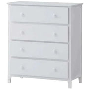 Wisteria Tallboy 4 Chest of Drawers Cabinet - White