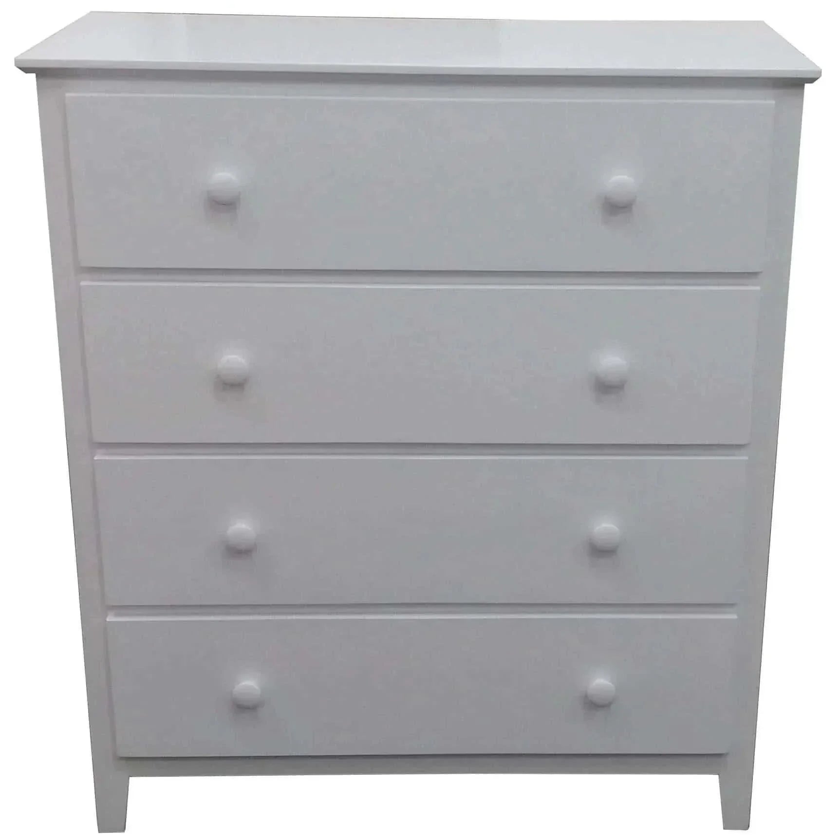 Wisteria Tallboy 4 Chest of Drawers Cabinet - White
