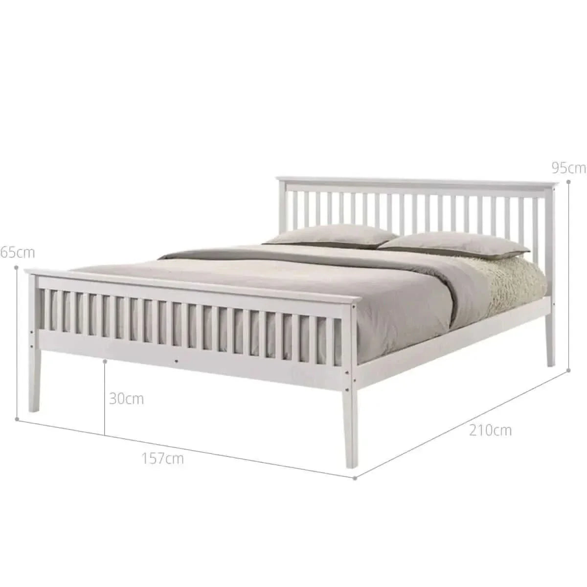 Wooden Queen Bed Frame - White